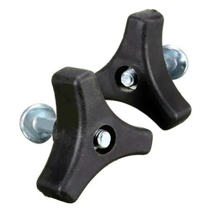 2pcs Plastic Triangle Handle Knob Nut Screw Bolt Kit Tool for Lawn Mower Machine