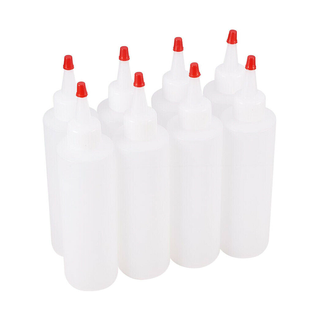 8Set Condiment Squeeze Bottles 180ml Liquid Glue Refillable Bottle Arts