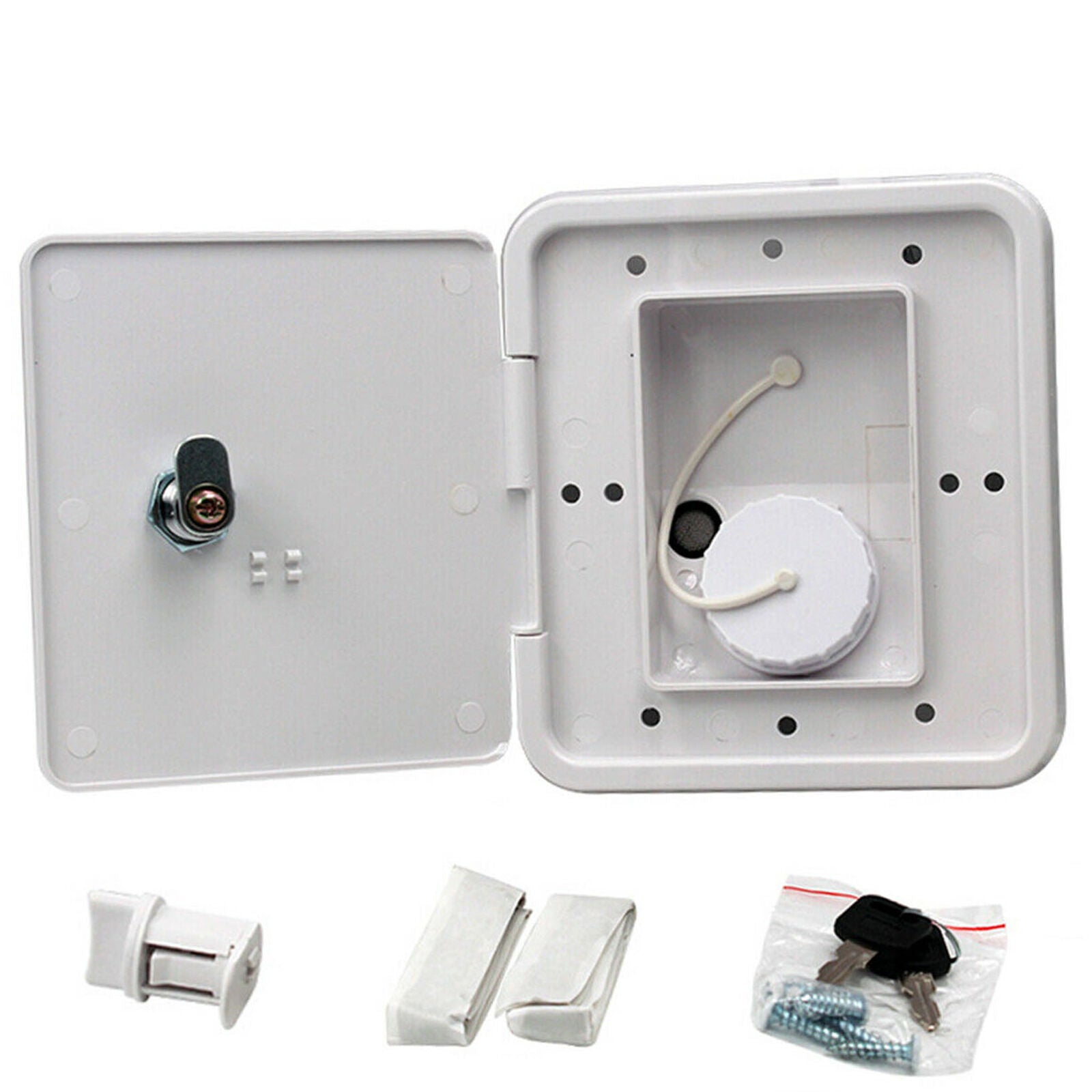 Parts Caravan RV Trailer Gravity Inlet Hatch Cover Square With Keys Water Intake