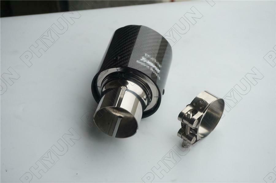 Carbon Fiber Exhaust Tip Tail Pipe Muffler 54mm Inlet 114mm Outlet Universal