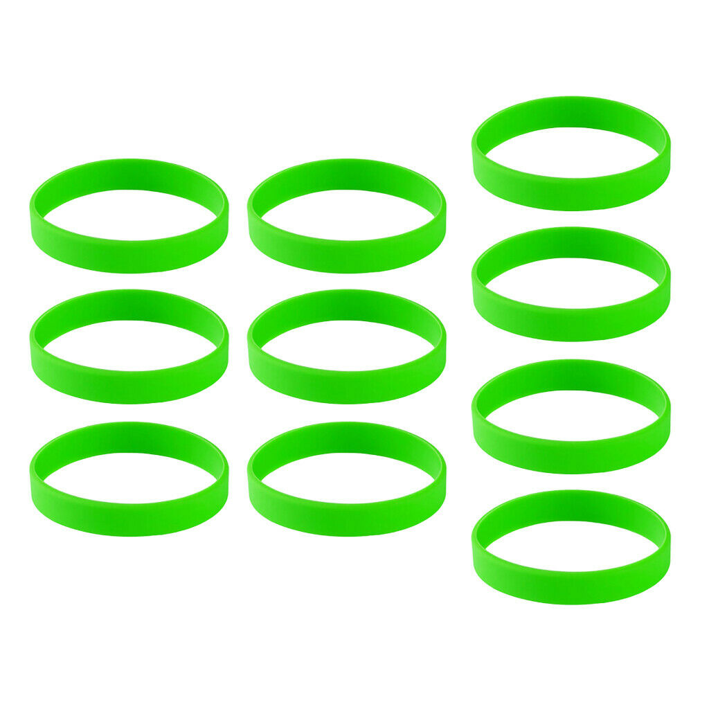 10 PCS/Pack Blank Silicone Wristbands Fashion Rubber Bracelet Green