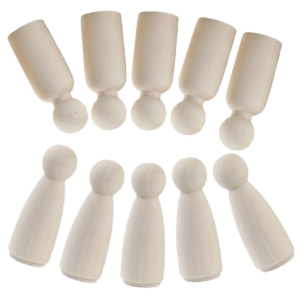 10x hardwood male / female natural unfinished wooden pegs