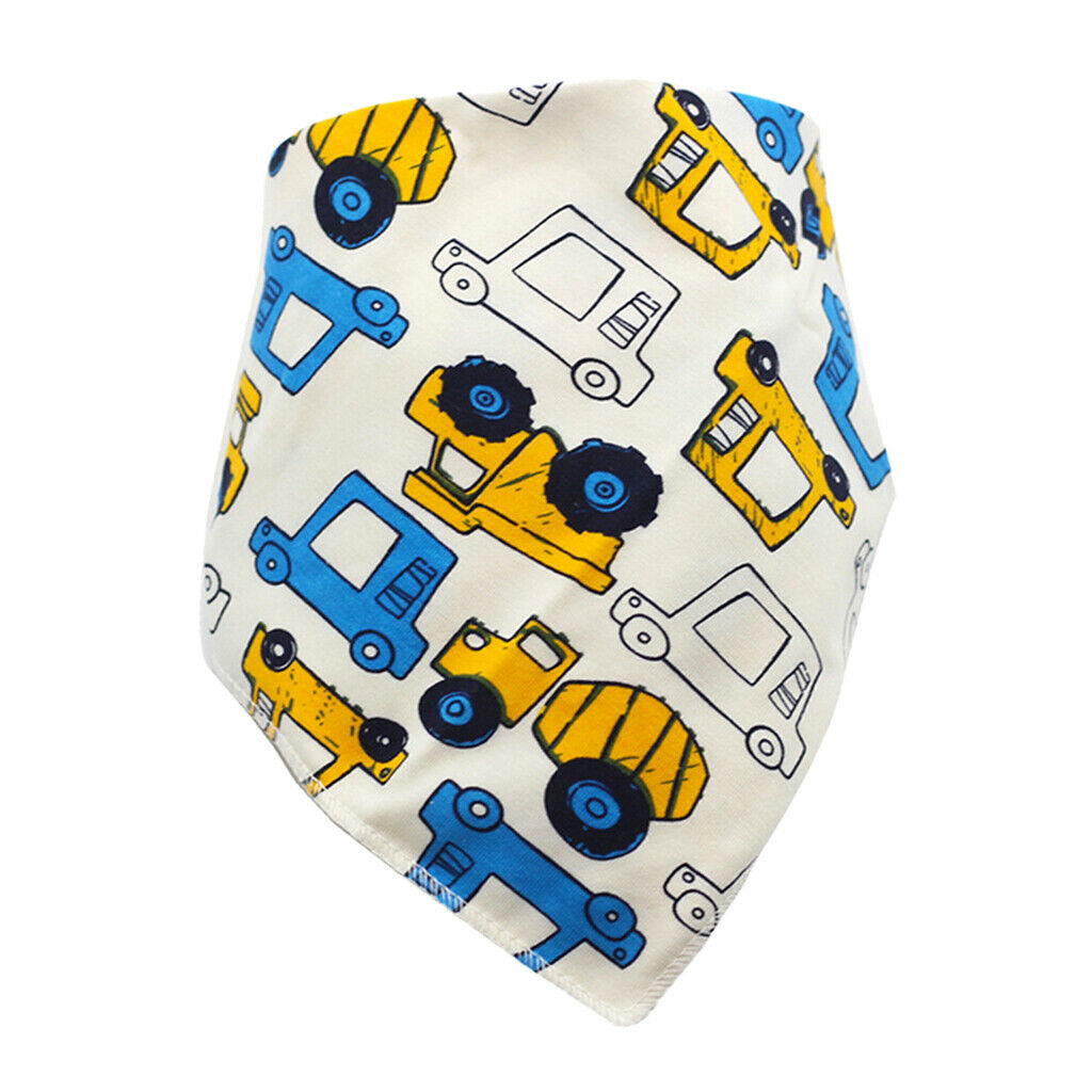 4pcs Adjustable Cartoon Triangle Baby Bibs Burp Cloths Drool Bibs for Scarf