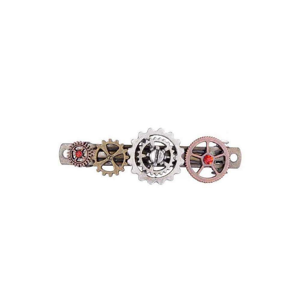 Retro Steampunk Gears Clock Hairpin Barrette Barrette Costume Accessory
