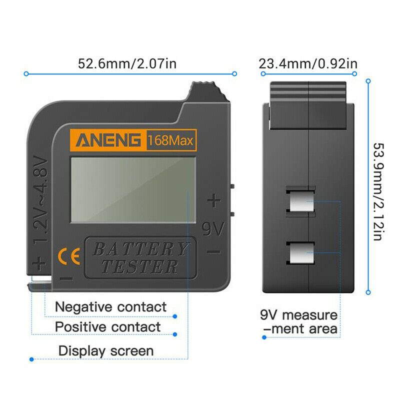 Digital Battery Tester LCD Display Lithium battery Capacity Diagnostic Tool Kt