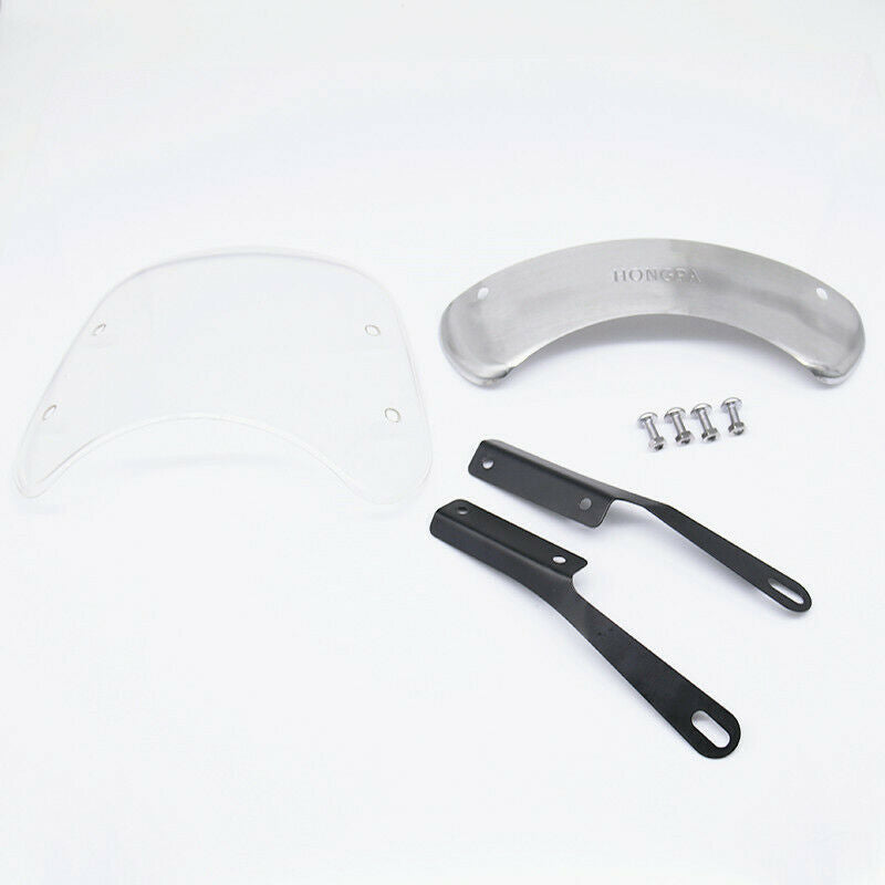 Clear 5-7" Headlight Universal Windscreen Windshield Cafe Racer Cruiser Chopper