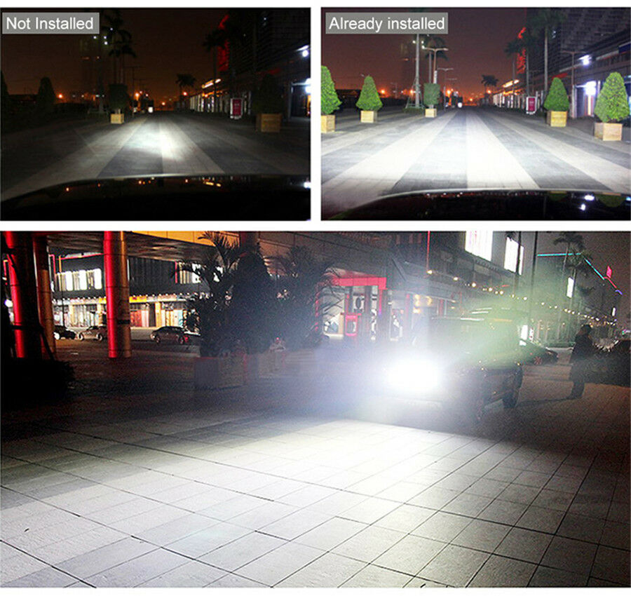 Pair 4.5Inch Round 70W 14 LED Work Light Fog Driving Lamp Offroad SUV Spotlight