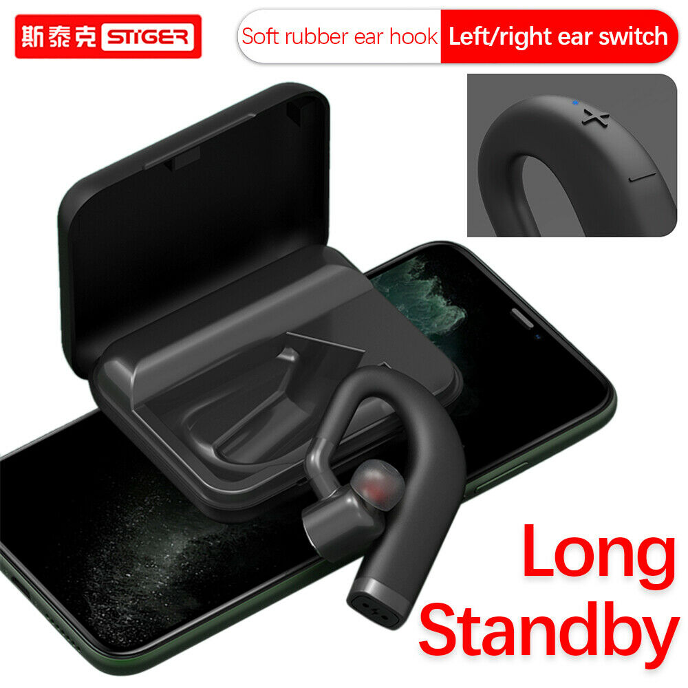 Stiger Bluetooth 5.0 Earpiece Soft Sport Headset Wireless Business Earphones LIN