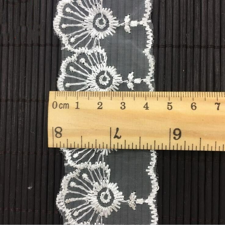 5 Yards Glass yarn embroidery lace Trim clothing skirt Home Decoration DIY