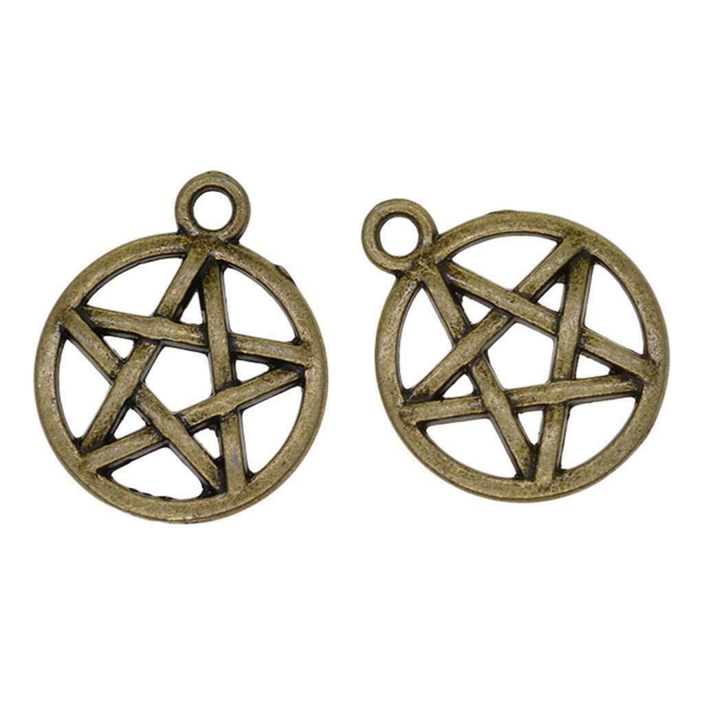 50 pieces round star charms pendants jewelry pendants beads DIY