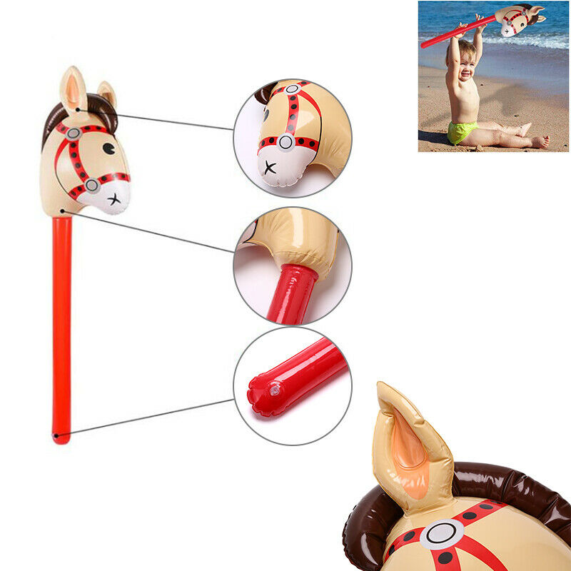 Inflatable Horse Heads Cowgirl Stick Outdoor Educational Children Kid Gif.l8