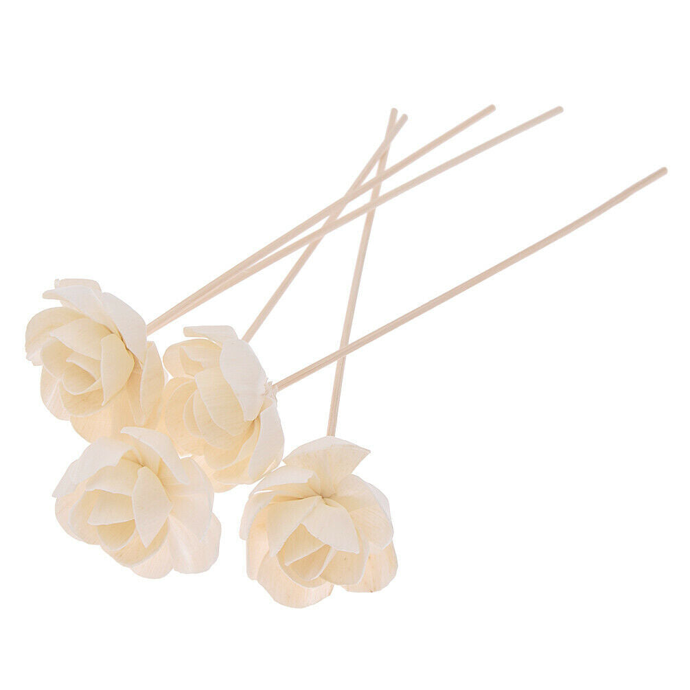 5 Pcs Rattan Reed Rose Flowers Aroma Diffuser Refill Sticks Home Fragrance Decor