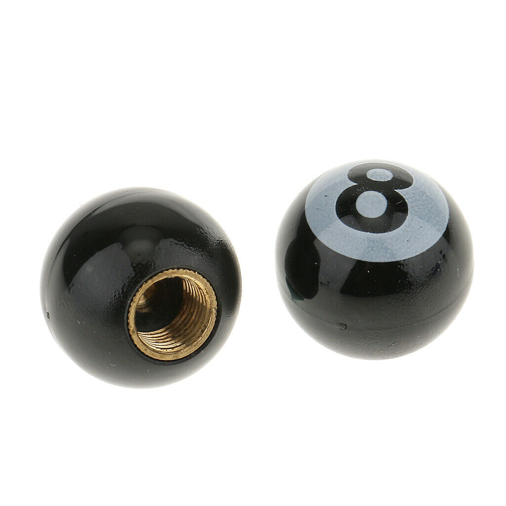 Pack of 2 Black POOL 8 BALL Car Wheel Tire Air Valve Tire Plugs