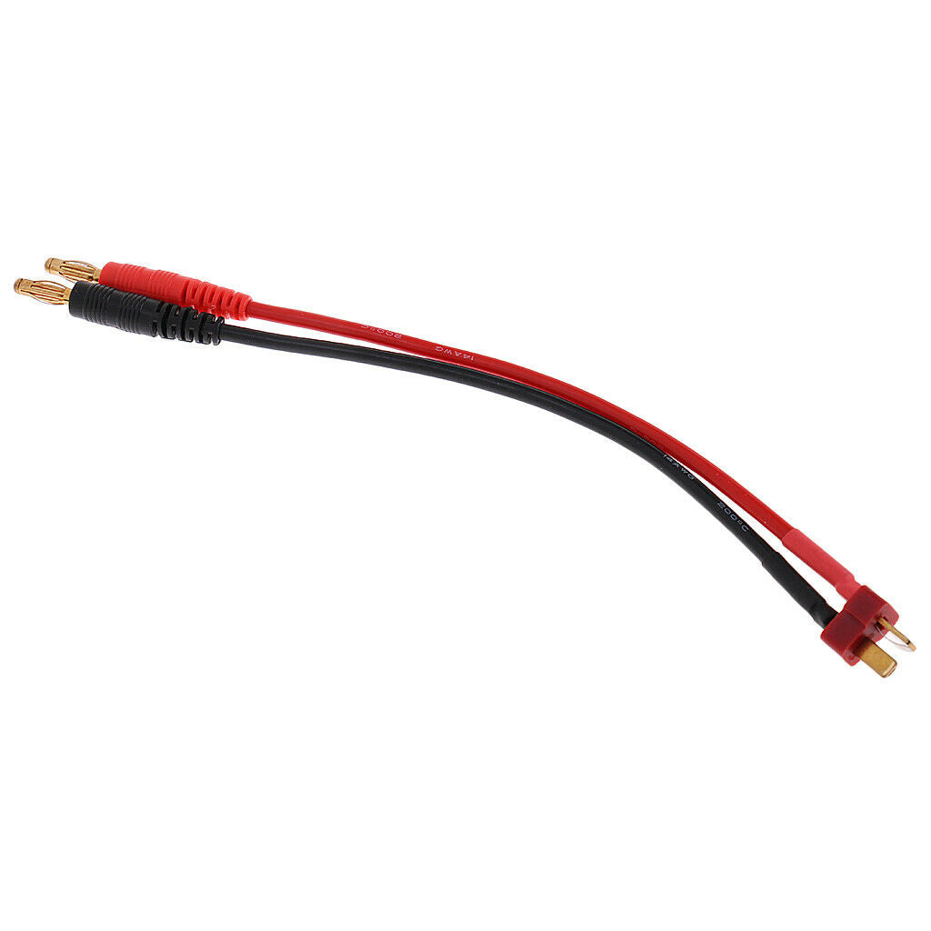 4.0mm banana to t connector male plug cable adapter for rc