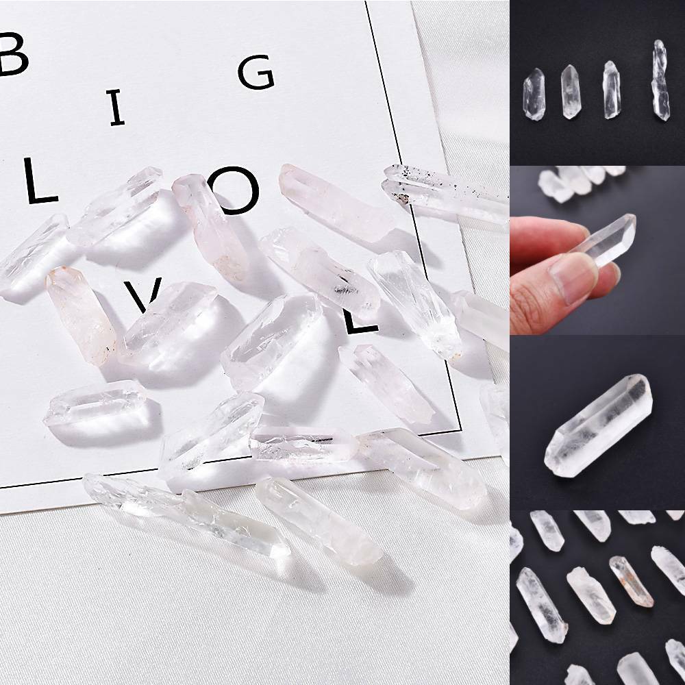 US 100% Natural Crystal White Quartz Small Points Terminated Wand Specimen 50g ~