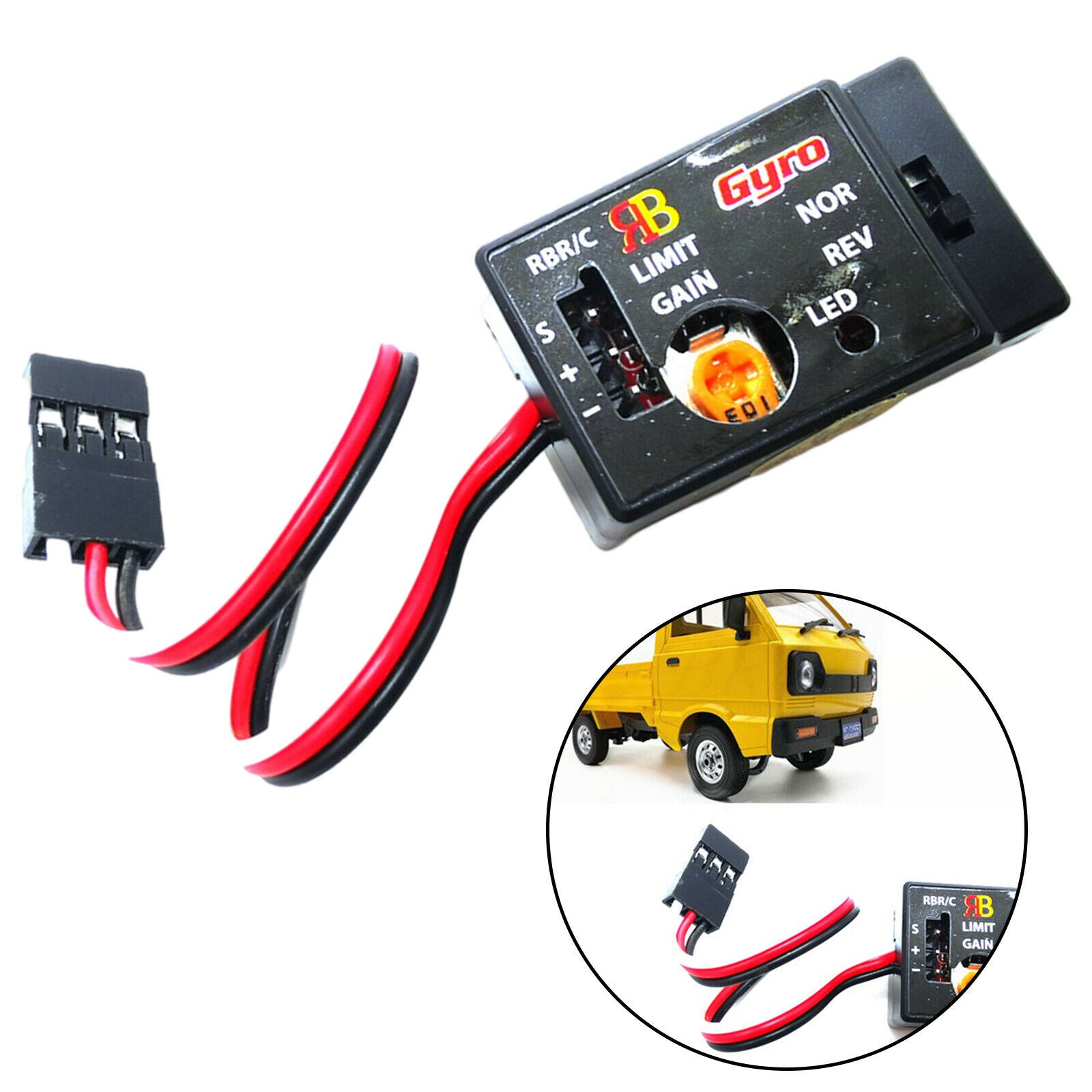 RC Cars Drive Gyro for RC Cars, R484 Sensitivity Analog SMM System Mini RC Car