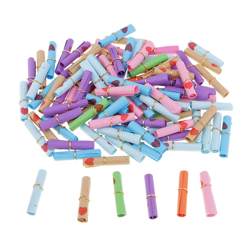 100pcs Wish Paper Scrolls for Wish Bottle Charms Wedding Party Decoration