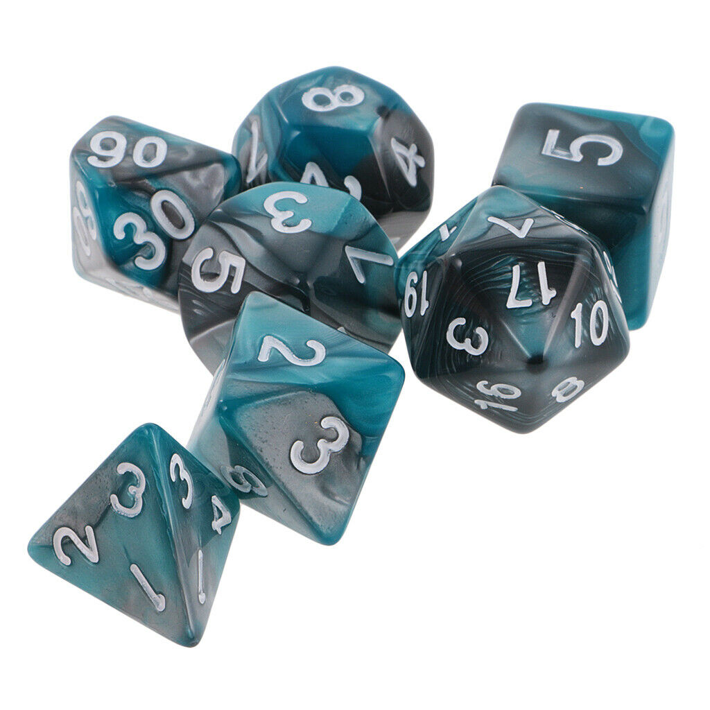 42 Piece Two Color Mixed 7-die Dice 16mm fit DND MTG RPG Board Games Toys