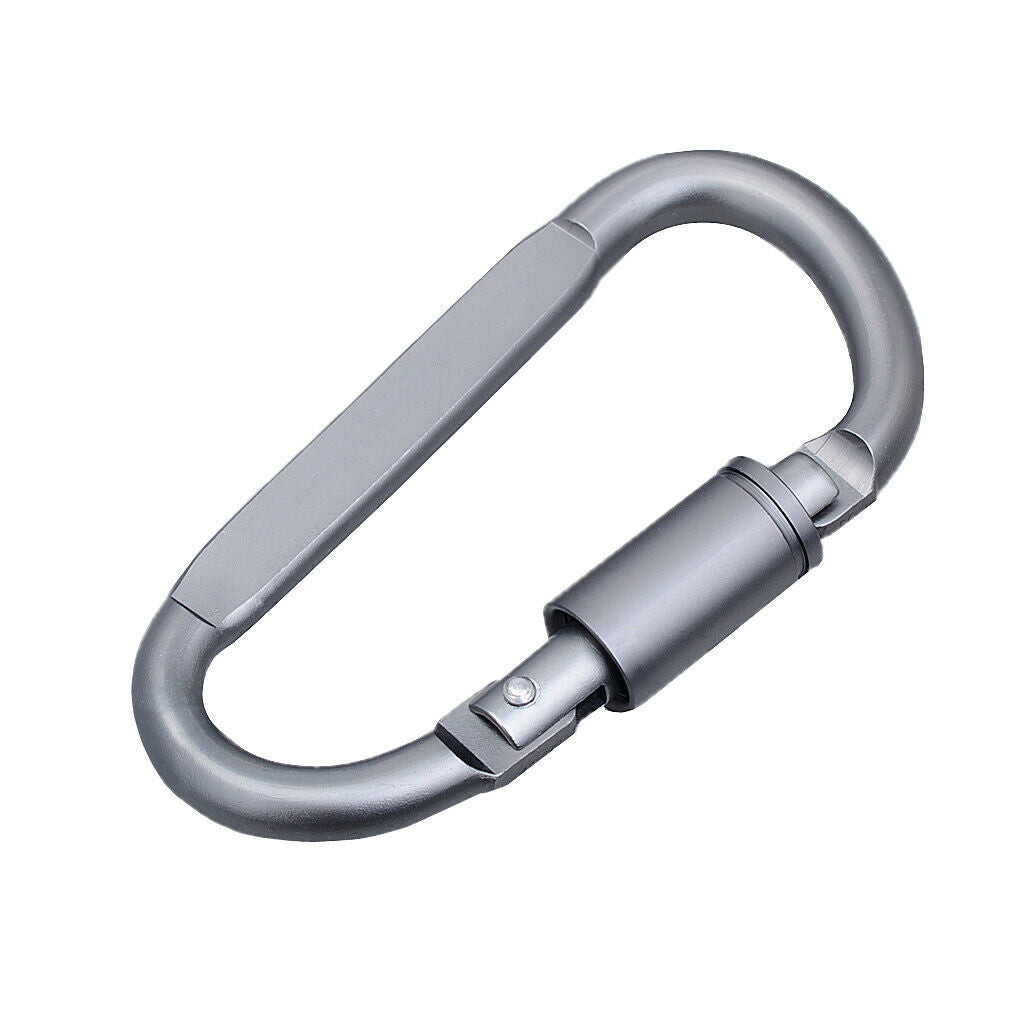 3pcs Tin Alloy D Type Carabiner Keychain Buckle Screw Locking