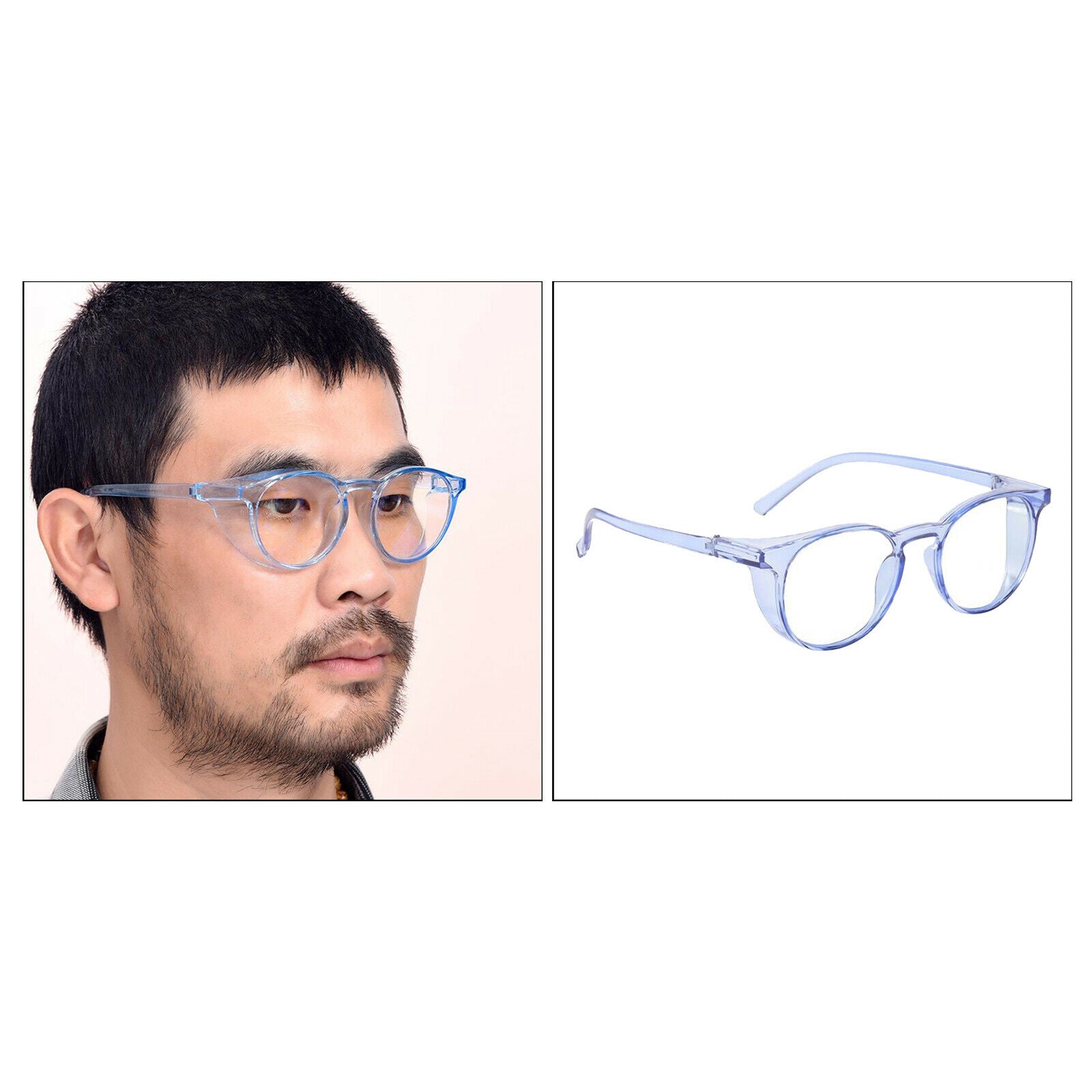 Safety glasses with clear anti-fog all-round HD lenses jobs blue