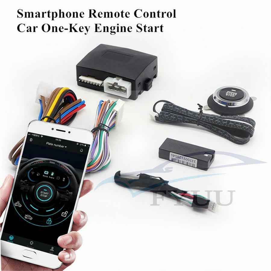 Car Engine One Key Start Sound Stop Push Alarm System App Control Engine Start