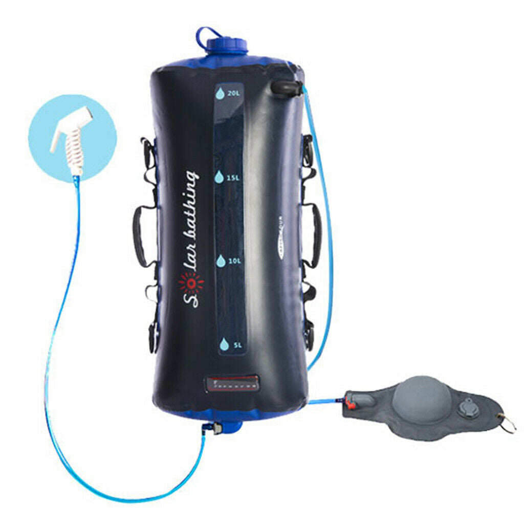 5 gallons/20L Solar Camping Shower Bag for Beach Swimming Outdoor Hiking