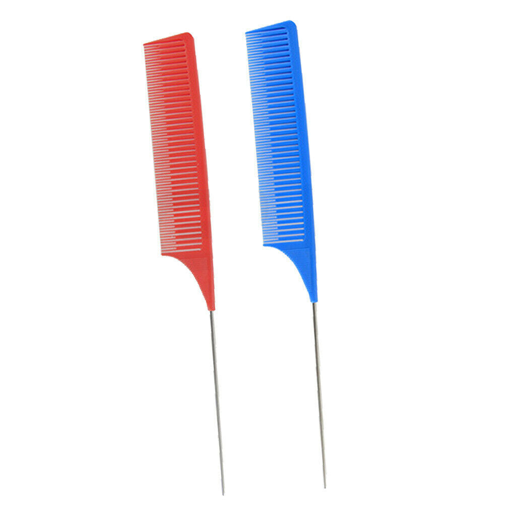 2Pcs/set Fine Weaving Highlighting Foiling Hair Comb Dyeing Combs Brush