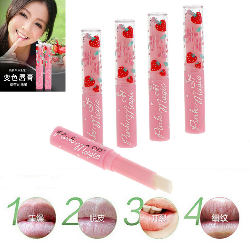 5Pcs Strawberry Lipstick Color Changing Long Lasting