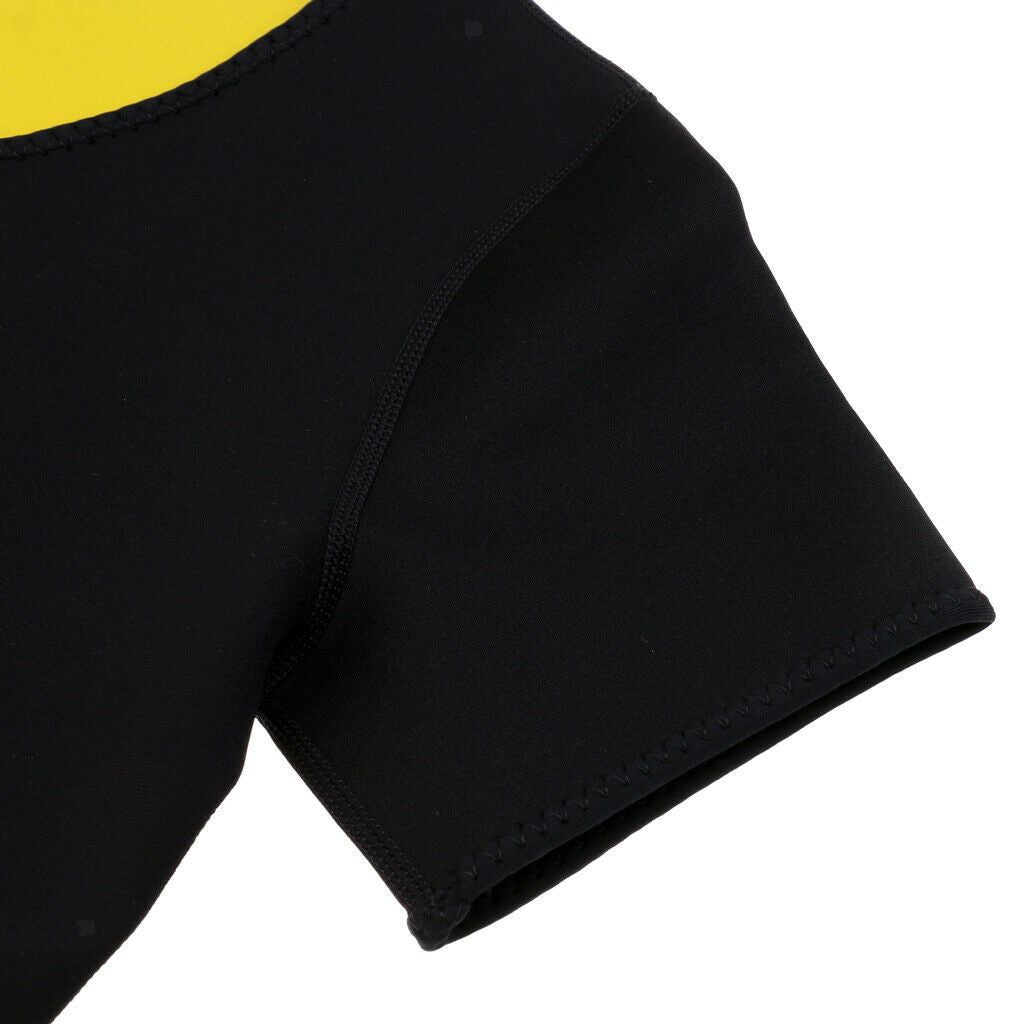 Women Neoprene Sport T Shirt Short Sleeve Yoga Fitness Exercise Top Black L