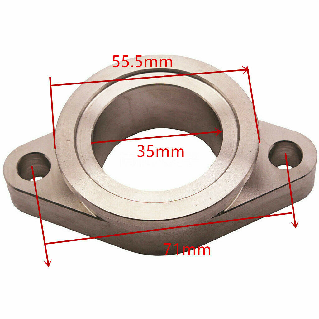 304 Stainless Steel 38mm V Band Wastegate To 2 Bolt Manifold Adapters Flange
