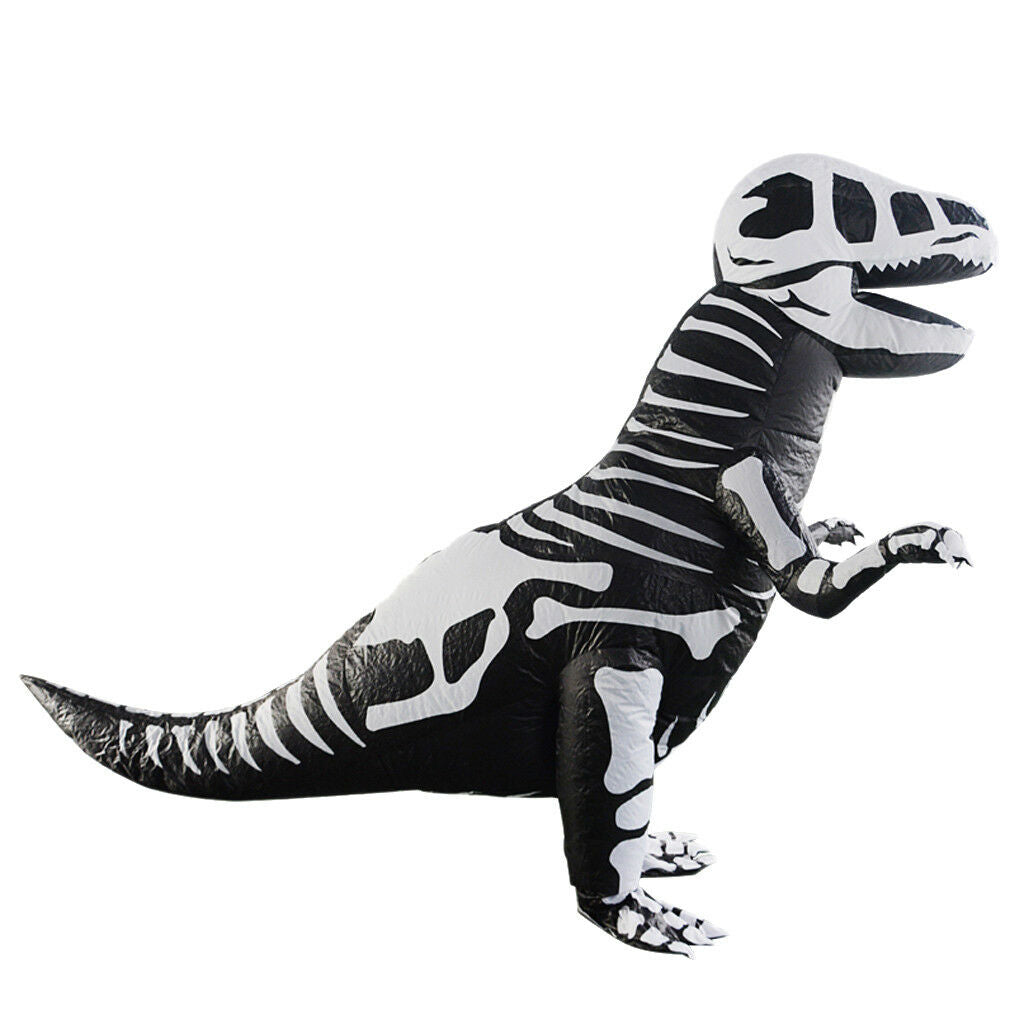 Halloween Skeleton Inflatable Dinosaur Costume T Rex Fancy Dress Jumpsuit