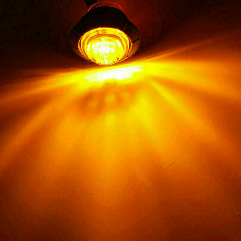 20Pcs Pickup Round Side Marker Light 3/4"LED Bullet Light Truck Trailer Amber