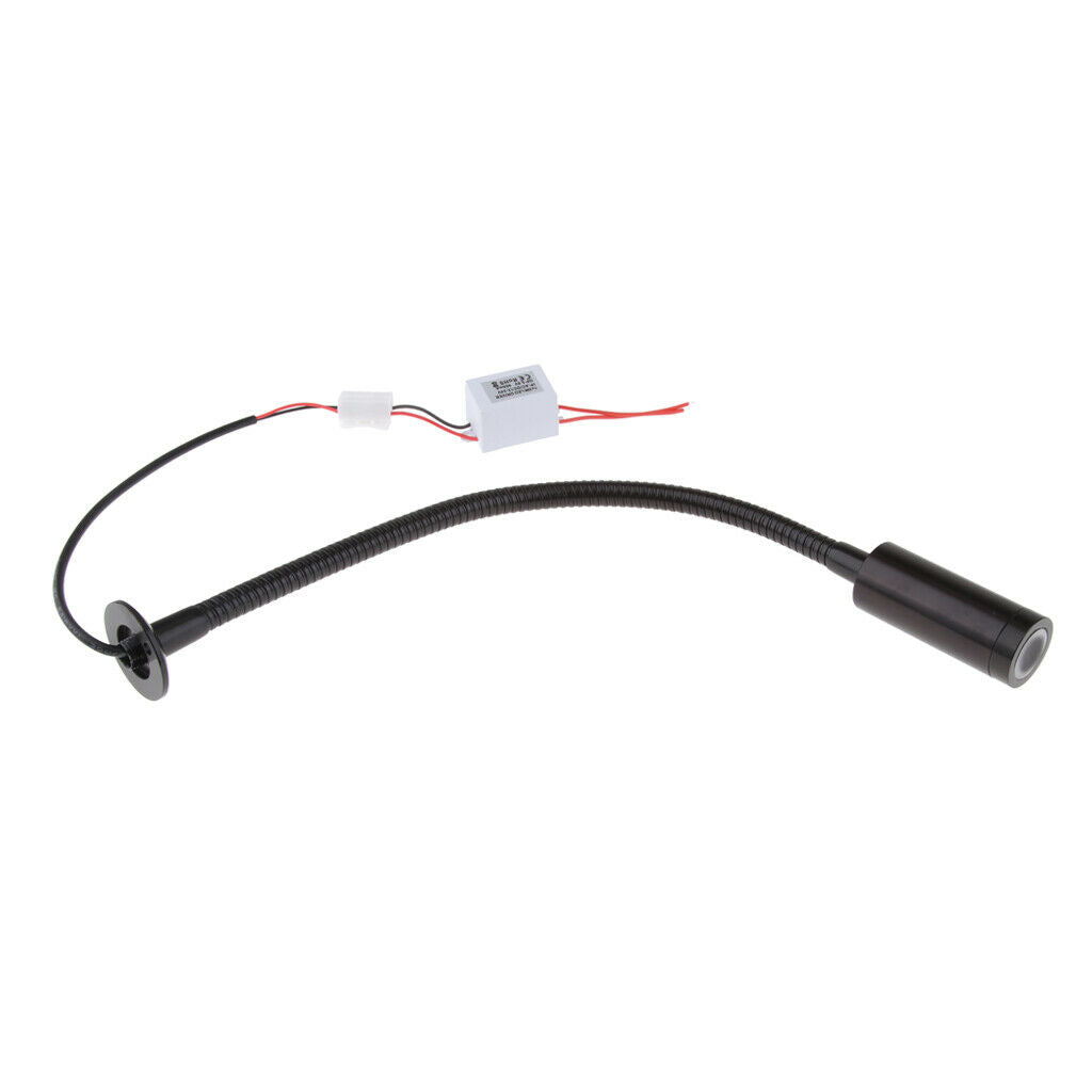 12V 2W Gooseneck LED Reading Lamp Chart/Map Light for Boat Marine Black