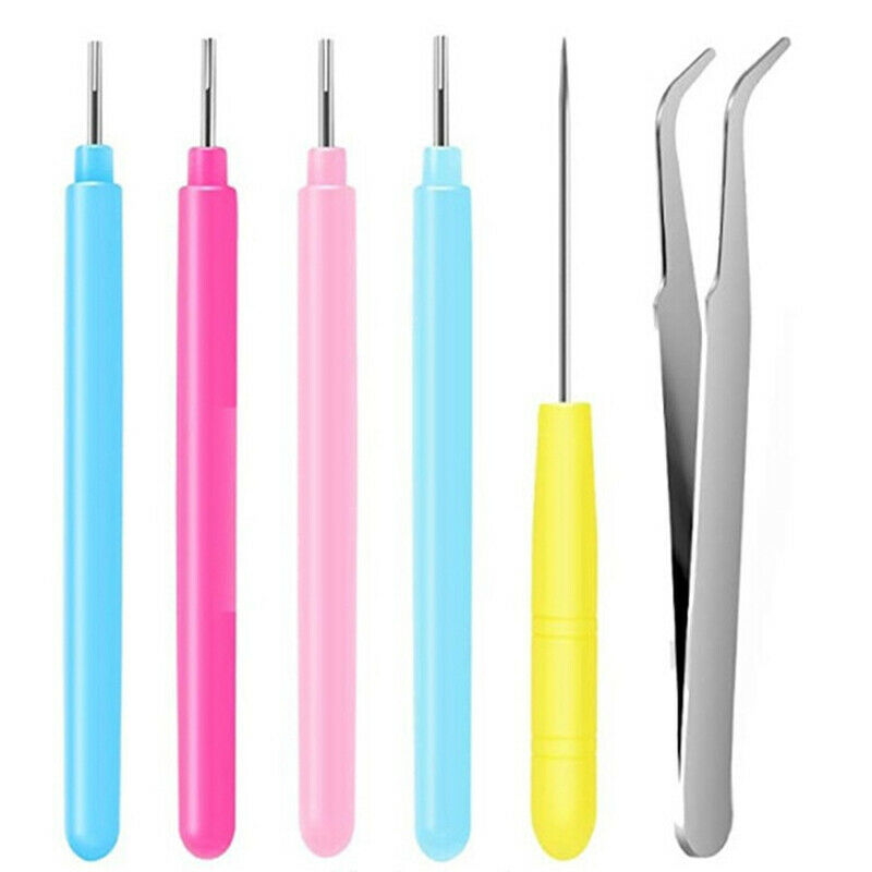6Pcs Tweezer Quilling Needles Slotted Pen Tool Kit Quilling Paper DIY S.l8
