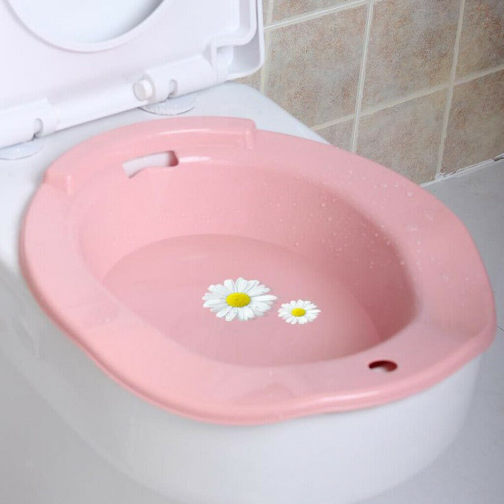 Hip Tub Sitz for Toilet Maternity Hemorrhoid Cleaning Pain Relief Pink