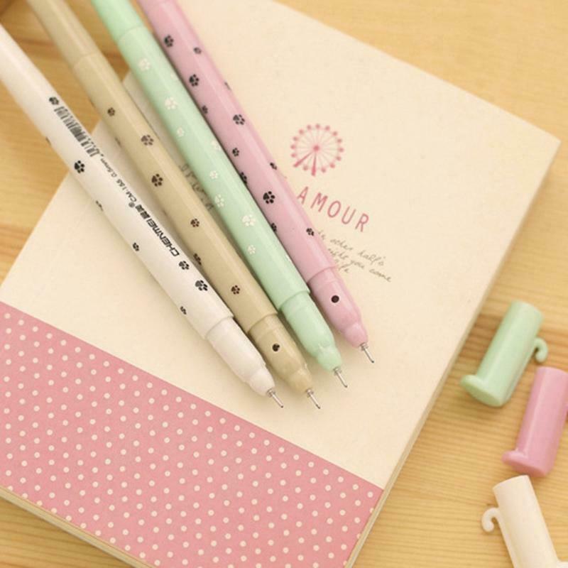 Multicolor Cat Black Gel Pen for Office School Children Kid Stationery Supply