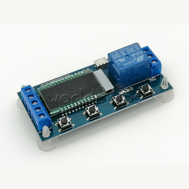 DC5-30V LCD Display Delay Relay Module Mirco USB Industrial Control Smart home