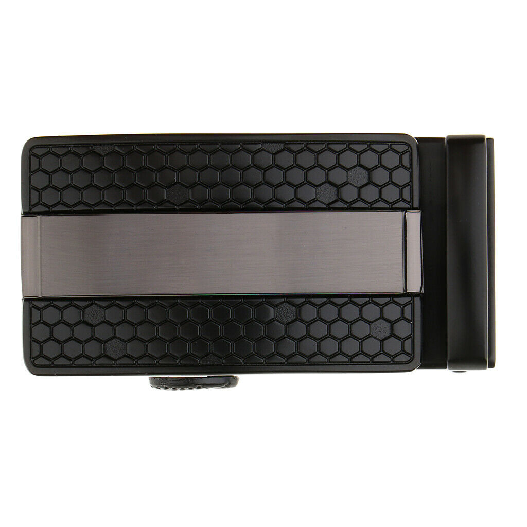 Mens Black Dress Leather Belt Ratchet Automatic Metal Buckle Replacements