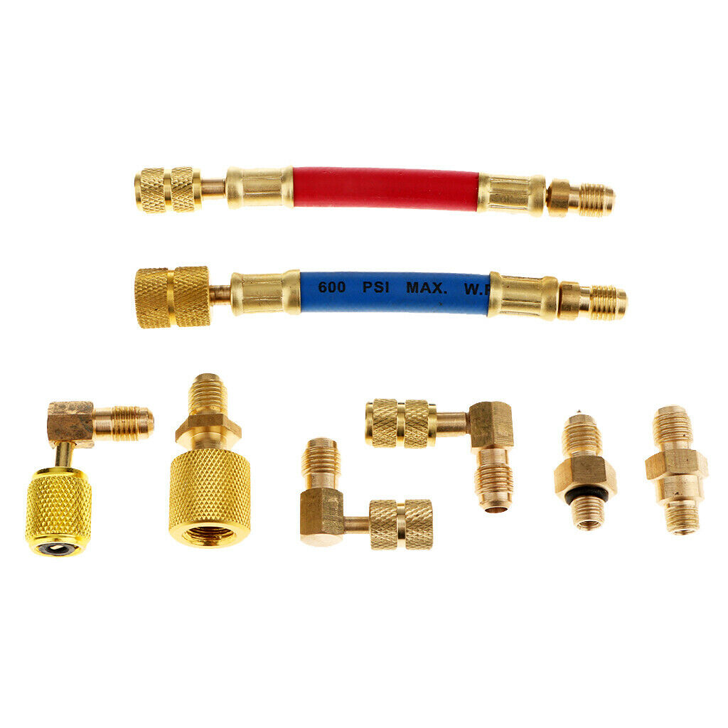 8pcs Car A/C Air Conditioning Refrigeration R12 to R134a Flex Hose Adapter