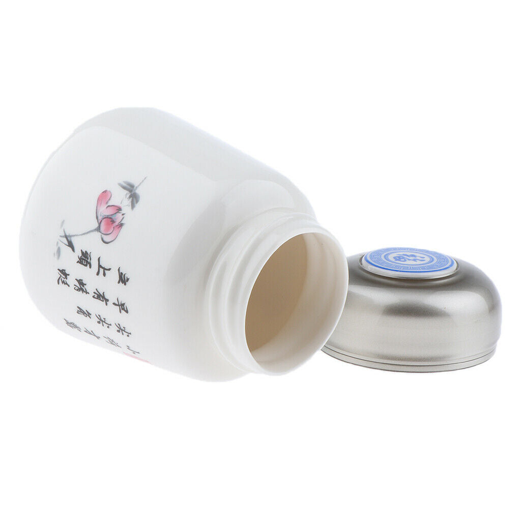 Leakproof Empty Ceramic Powder Makeup Pot Honey Tea Tin Bottle Containers White