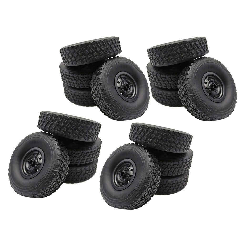 16x RC Tire Black for WPL B14 B14K B24K C14 C24 C24K B36 B36K Spare Parts