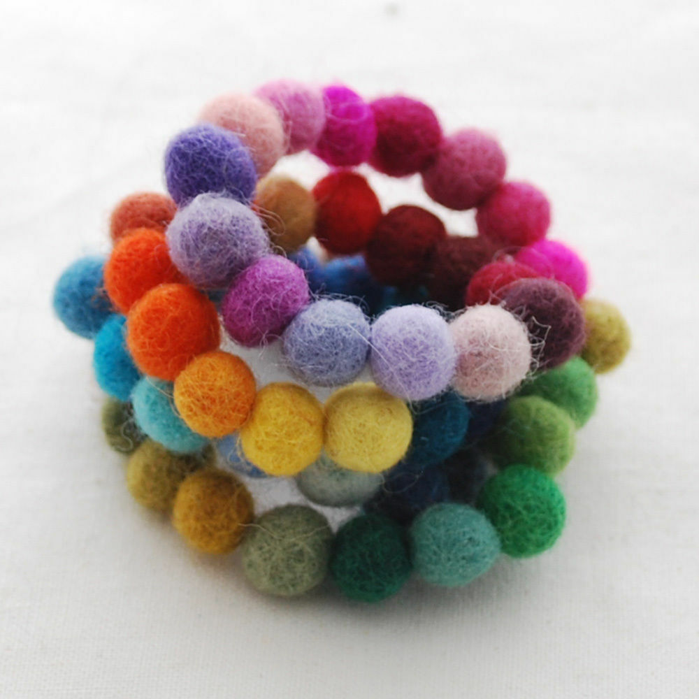 100x Assorted Colours Wool Felt Ball Pom Poms Jewelry Beads Wedding Decor 10mm