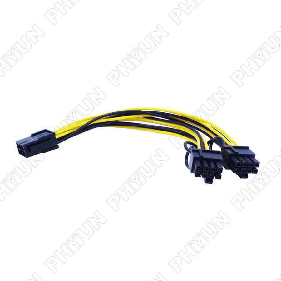 10Pcs PCI Express 6 Pin to Dual 8 Pin (6+2 Pin) GPU Video Card Power Cable 18AWG