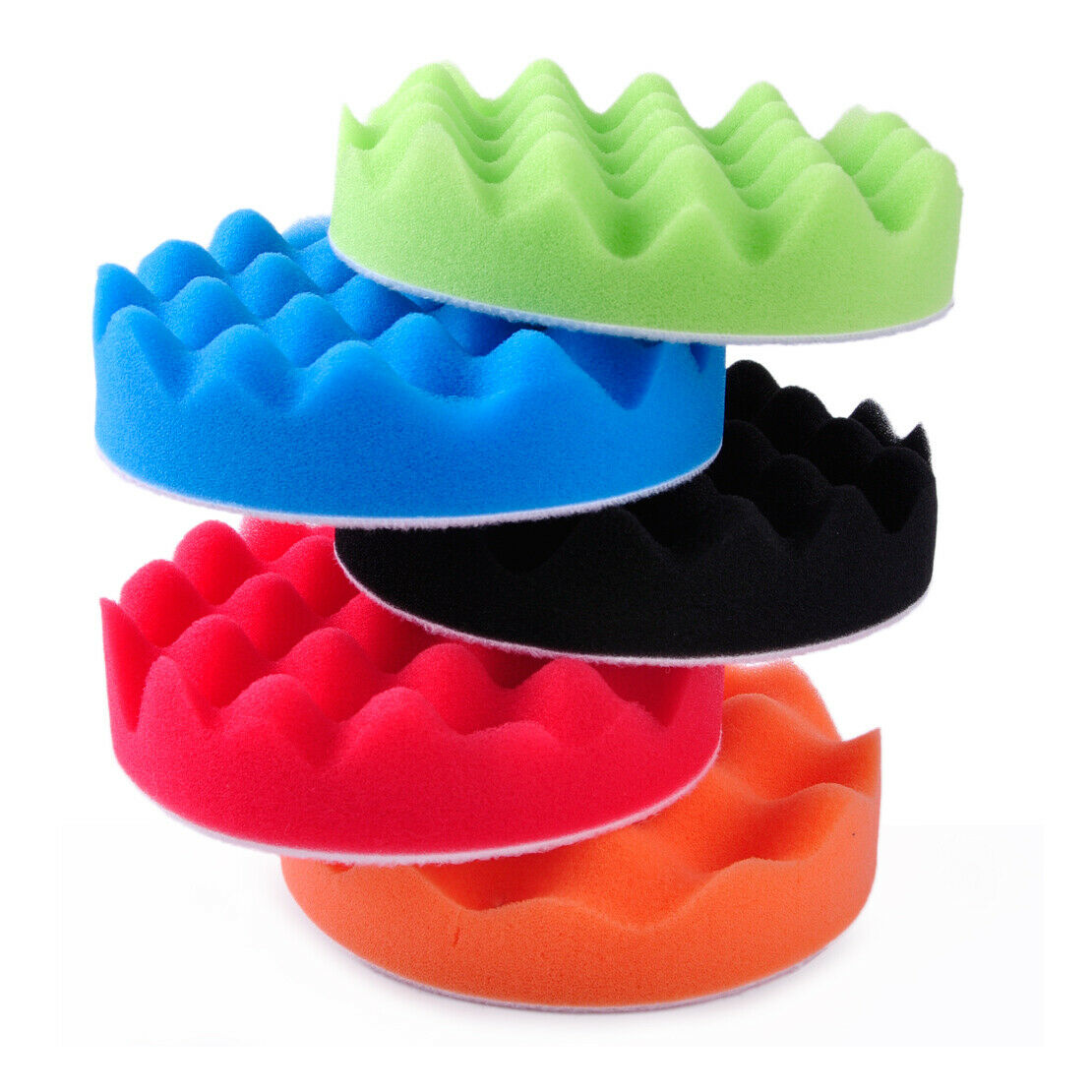7pcs 5" Polishing Waxing Wool Sponge Pads Kit Car Polisher Vehicle Buffer An