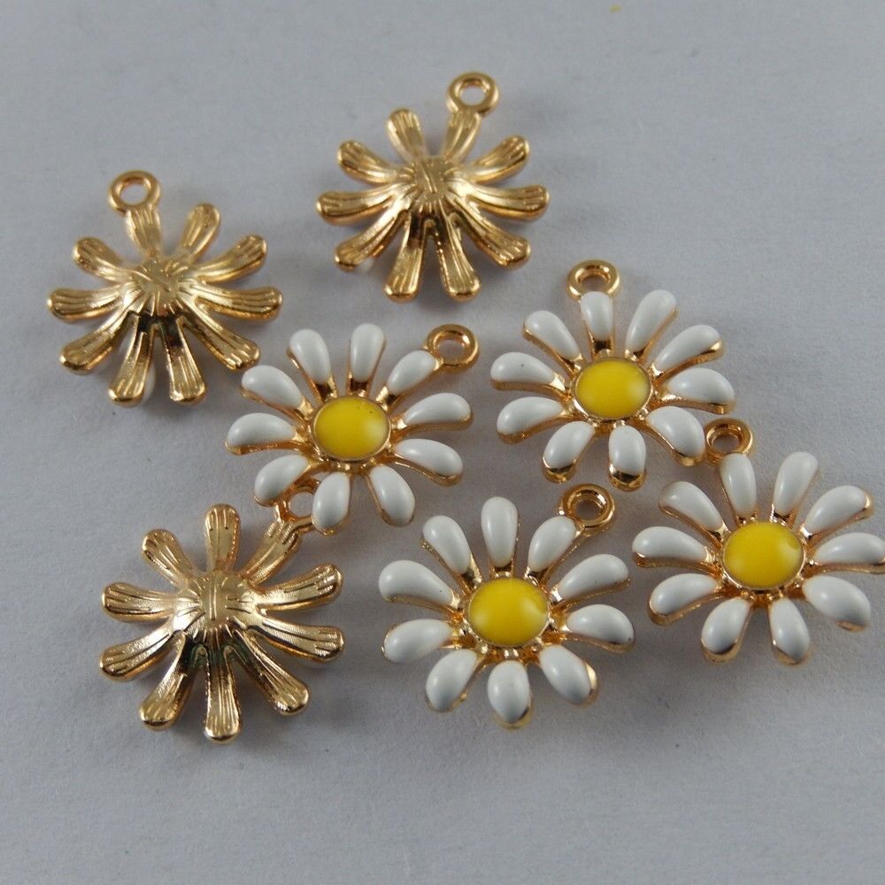 50992 Multi Color Alloy Sun Flower Enamel Charms Pendants Findings Jewelry 20x