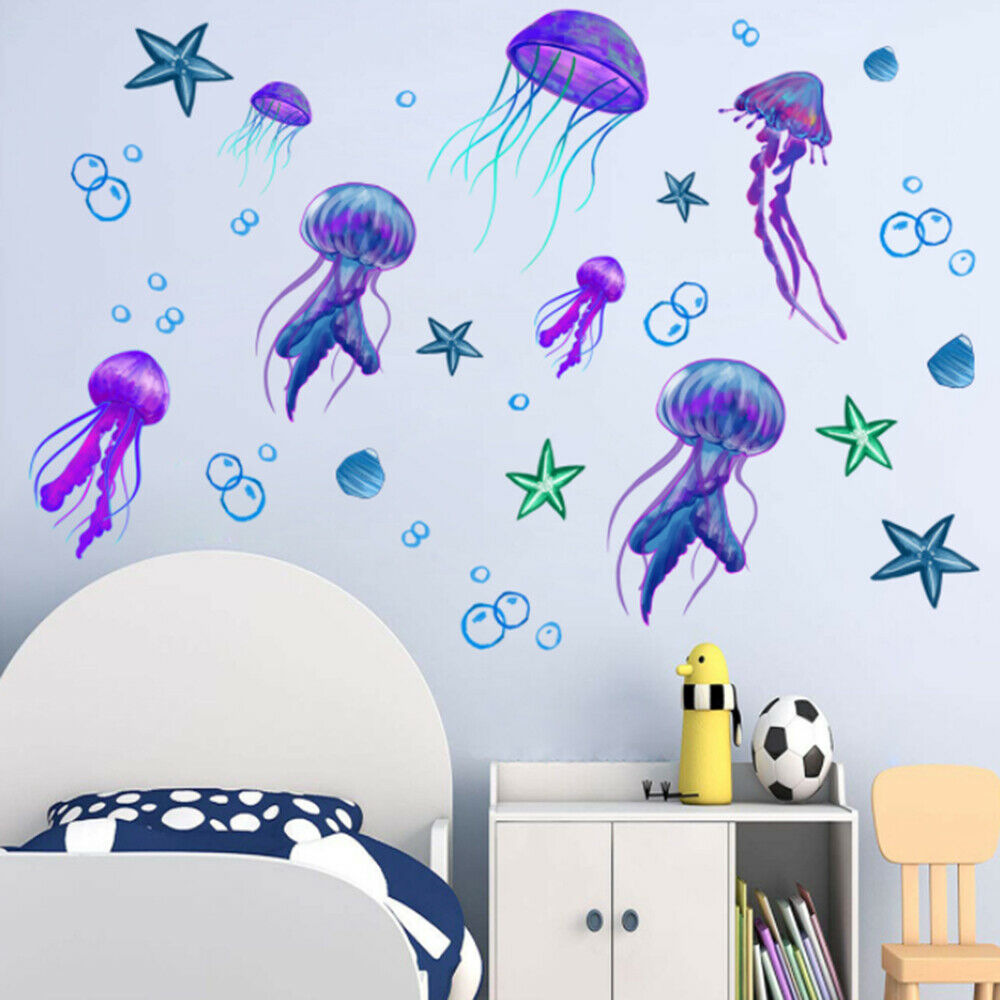 Decalmile Ocean Jellyfish Wall Stickers Under The Sea Wall Decals Bedroom Living