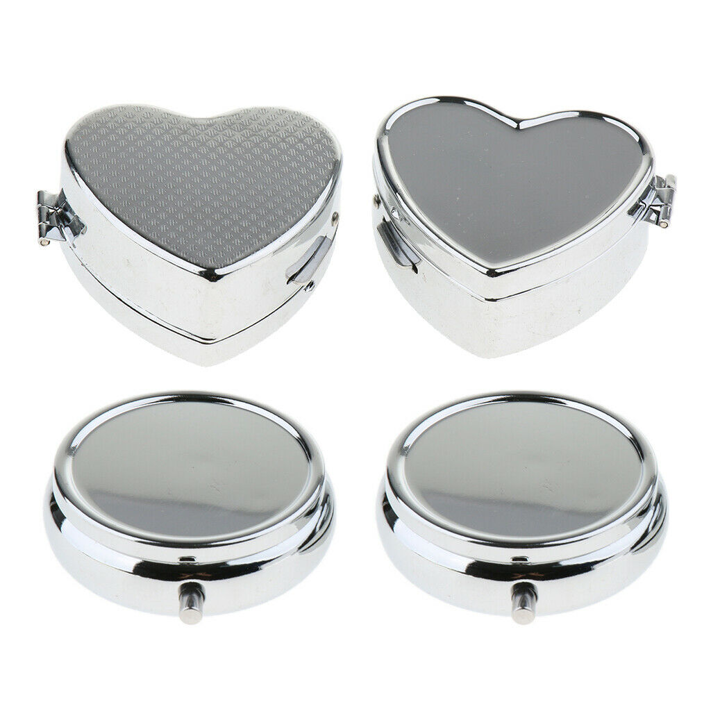 4 Packs 2/3 Slots Travel Pill Box Holder Medicine Case Organizer for Purse