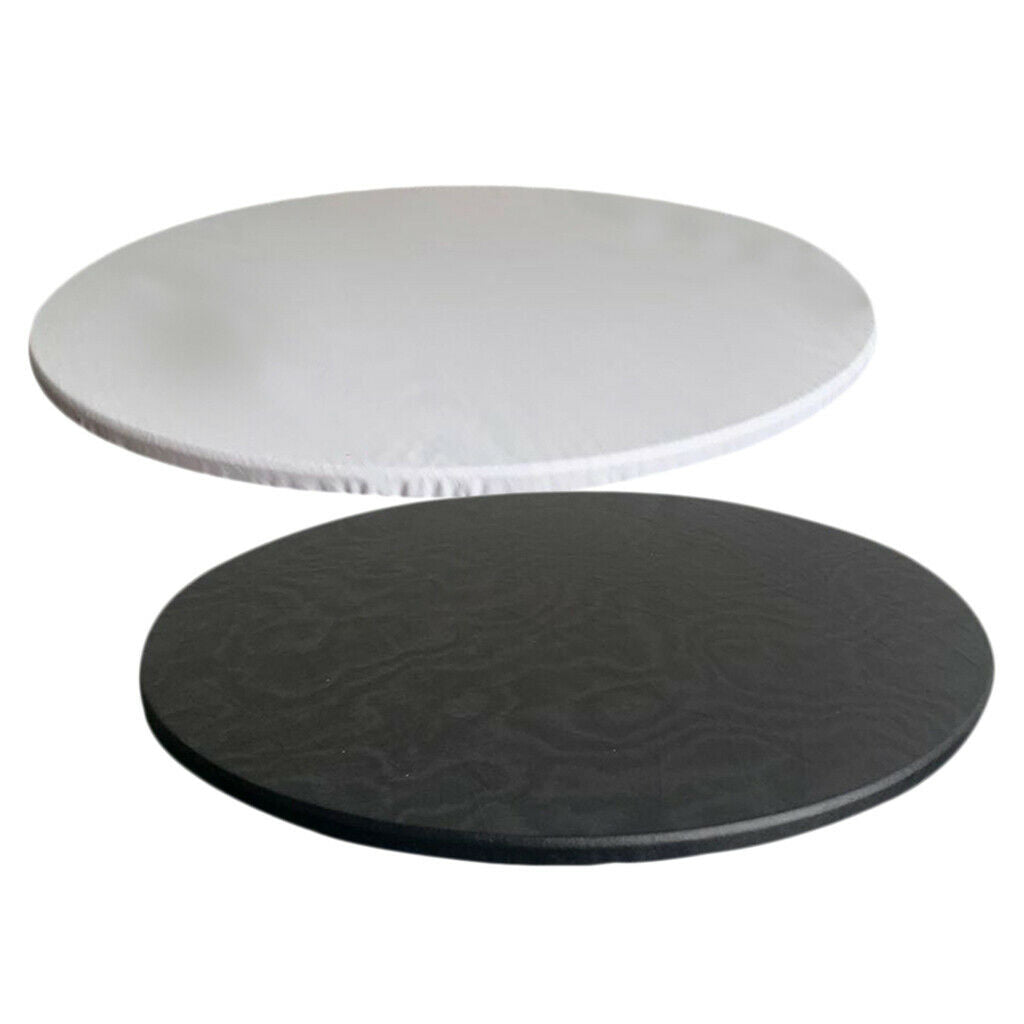 2-Pack Fitted Table Cover Round Tablecloths 120cm Dia for Catering Banquet