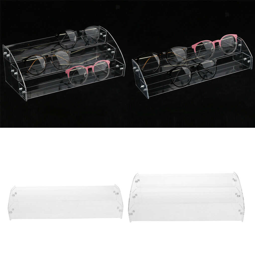 2Sets Acrylic Sunglasses Display Stands, Nail Polish Bottle Lipstick Holder