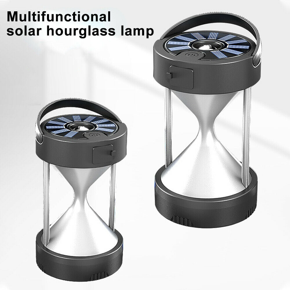 Waterproof USB Solar Charging LED Camping Light Hourglass Outdoor Tent Lamp